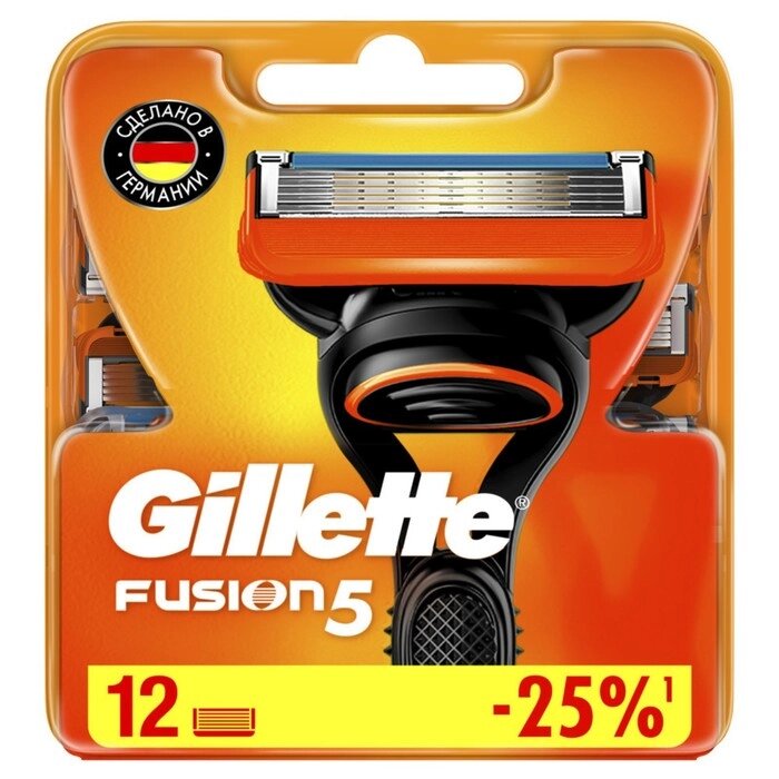 Сменные кассеты для бритья Gillette Fusion, 12 шт. от компании Интернет-гипермаркет «MOLL» - фото 1