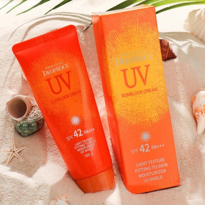 Солнцезащитный крем, Deoproce Premium UV Sun Block Cream SPF42 PA, 100 гр от компании Интернет-гипермаркет «MOLL» - фото 1