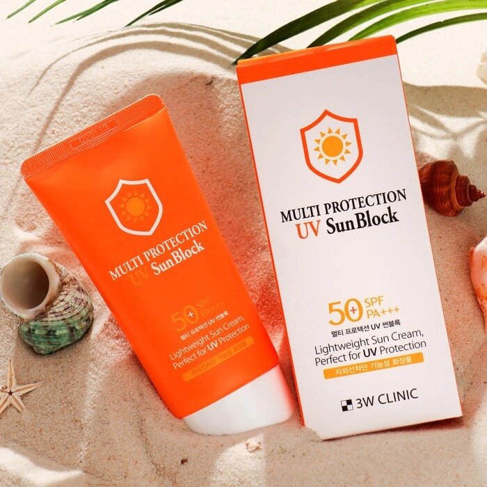 Солнцезащитный крем для лица,3W Clinic Multi Protection UV Sun Block SPF50+/PA, 70 мл от компании Интернет-гипермаркет «MOLL» - фото 1