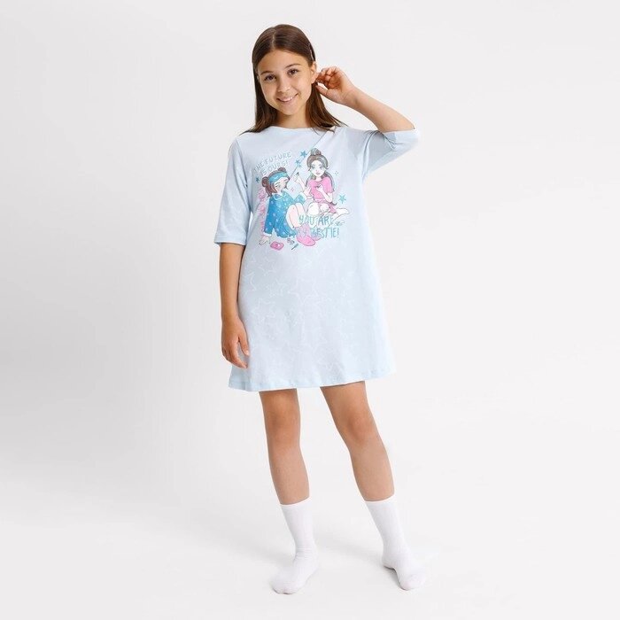 Сорочка ночная для девочки, цвет голубой/звезды, рост 110 см от компании Интернет-гипермаркет «MOLL» - фото 1