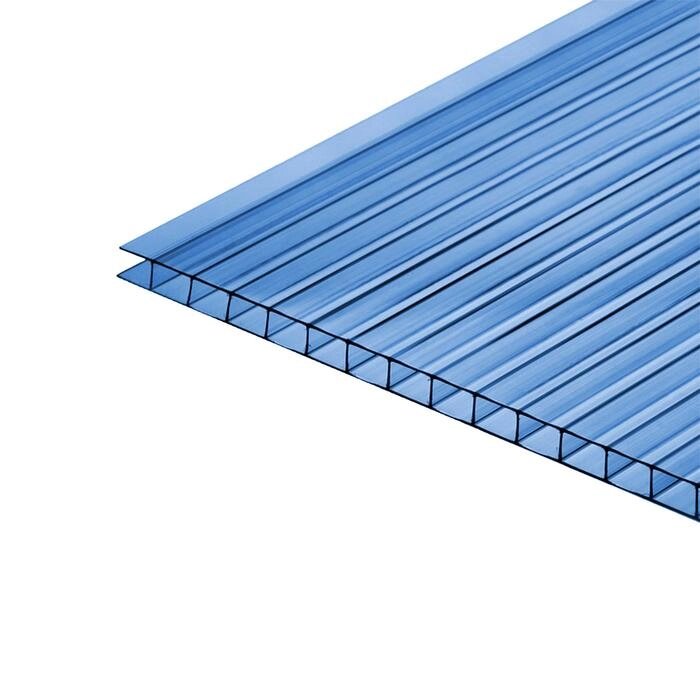 Сотовый поликарбонат, 4 мм, 2,1  6 м, УФ, синий от компании Интернет-гипермаркет «MOLL» - фото 1
