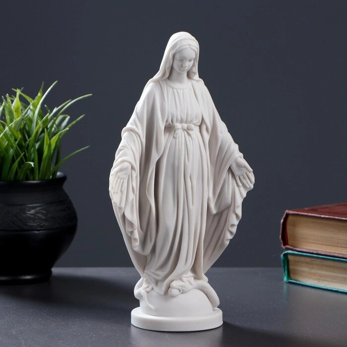 Статуэтка "Дева Мария" 23х12см, белая / мраморная крошка от компании Интернет-гипермаркет «MOLL» - фото 1