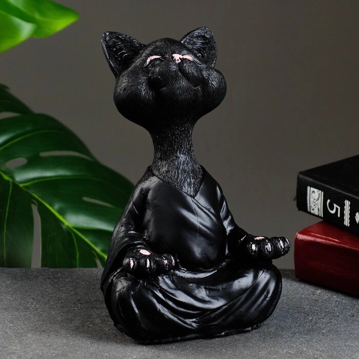 Статуэтка "Кошка йог" черная от компании Интернет-гипермаркет «MOLL» - фото 1