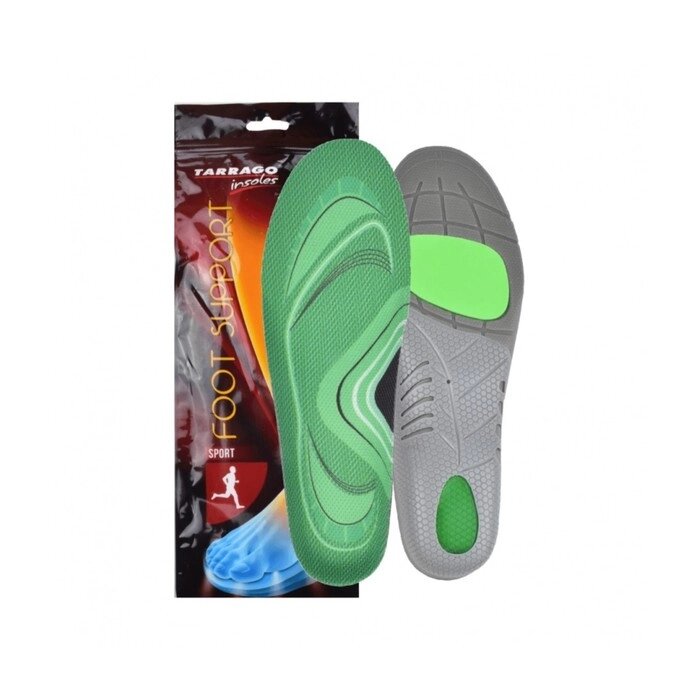 Стельки спортивные Tarrago Foot Support, анатомические, ткань, размер 38-39 от компании Интернет-гипермаркет «MOLL» - фото 1