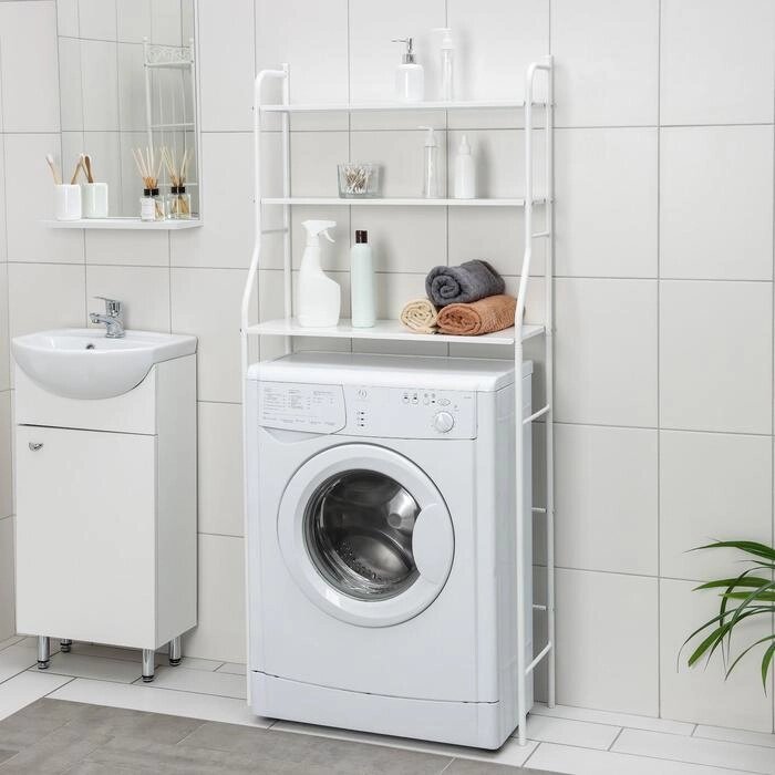 Стеллаж над стиральной машинкой, 68,515626 см, цвет белый от компании Интернет-гипермаркет «MOLL» - фото 1