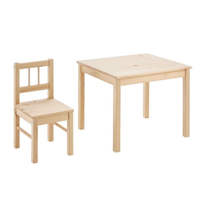 Стол и стул набор SVALA, Массив сосны от компании Интернет-гипермаркет «MOLL» - фото 1