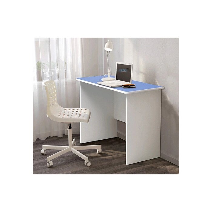 Стол компьютерный №8, 1000  600  770 мм, лдсп, цвет белый / синий от компании Интернет-гипермаркет «MOLL» - фото 1