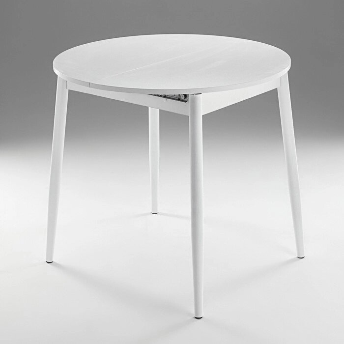 Стол раздвижной круглый Орион мини 800/1110х800х750 ноги металл белый/Белый от компании Интернет-гипермаркет «MOLL» - фото 1