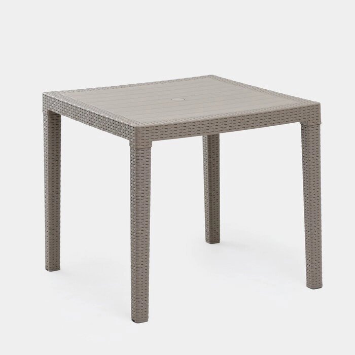 Стол "Rodos" с декором 81,5 х 81,5 х 75 см, серо-коричневый от компании Интернет-гипермаркет «MOLL» - фото 1