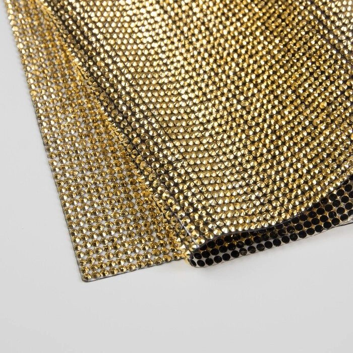 Стразы термоклеевые на листе, 40  24 см, цвет золотой от компании Интернет-гипермаркет «MOLL» - фото 1