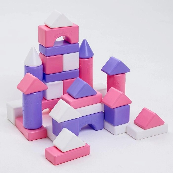 Строительный набор, 36 элементов, 60*60, цвет розовый от компании Интернет-гипермаркет «MOLL» - фото 1
