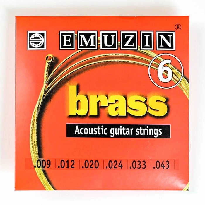 Струны для акустической гитары "BRASS" с обмоткой из латуни /.009 - .043/ от компании Интернет-гипермаркет «MOLL» - фото 1