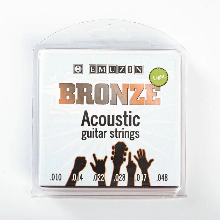 Струны для акустической гитары "BRONZE" с обмоткой из фосфорной бронзы /.010 - .048/ от компании Интернет-гипермаркет «MOLL» - фото 1