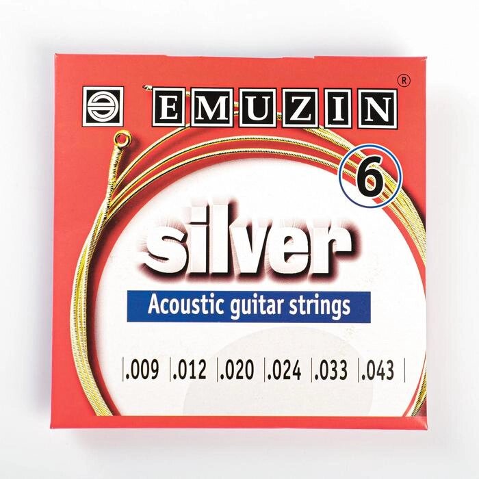 Струны для акустической гитары "SILVER" с обмоткой из посеребренной меди /.009 - .043/ от компании Интернет-гипермаркет «MOLL» - фото 1