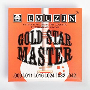 Струны "GOLD STAR MASTER" с обмоткой из нержавеющей стали /009 -042/