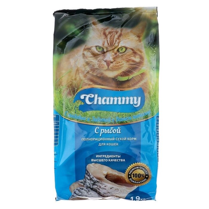 Сухой корм Chammy для кошек, рыба, 1,9 кг от компании Интернет-гипермаркет «MOLL» - фото 1