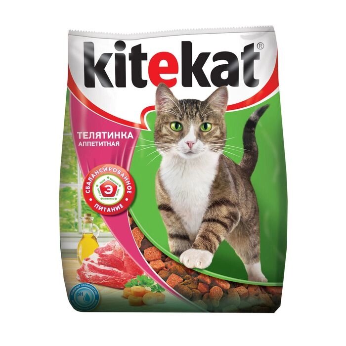 Сухой корм KiteKat "Аппетитная телятинка" для кошек, 1,9 кг от компании Интернет-гипермаркет «MOLL» - фото 1