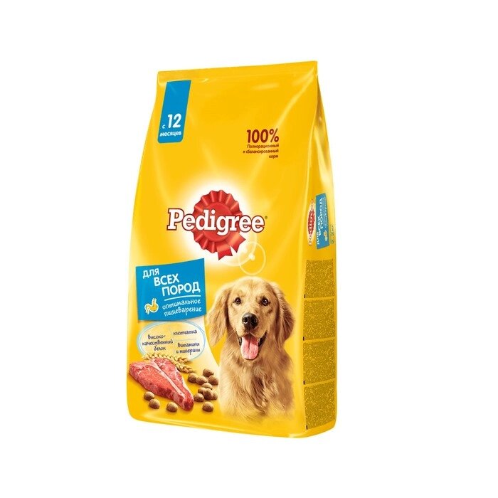 Сухой корм Pedigree для взрослых собак всех пород, говядина, 2,2 кг. от компании Интернет-гипермаркет «MOLL» - фото 1