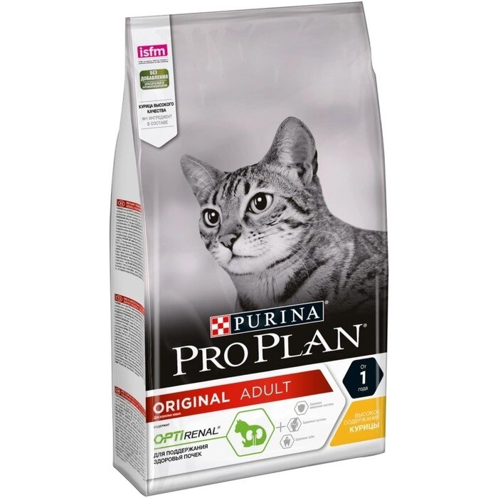 Сухой корм PRO PLAN для кошек, курица/рис, 1.5 кг от компании Интернет-гипермаркет «MOLL» - фото 1
