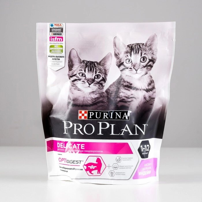 Сухой корм PRO PLAN для котят с чувствительным пищеварением, индейка, 400 г от компании Интернет-гипермаркет «MOLL» - фото 1