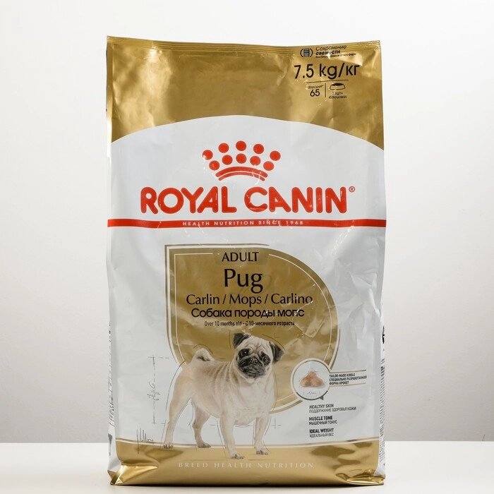 Сухой корм RC Pug Adult для мопса, 7.5 кг от компании Интернет-гипермаркет «MOLL» - фото 1