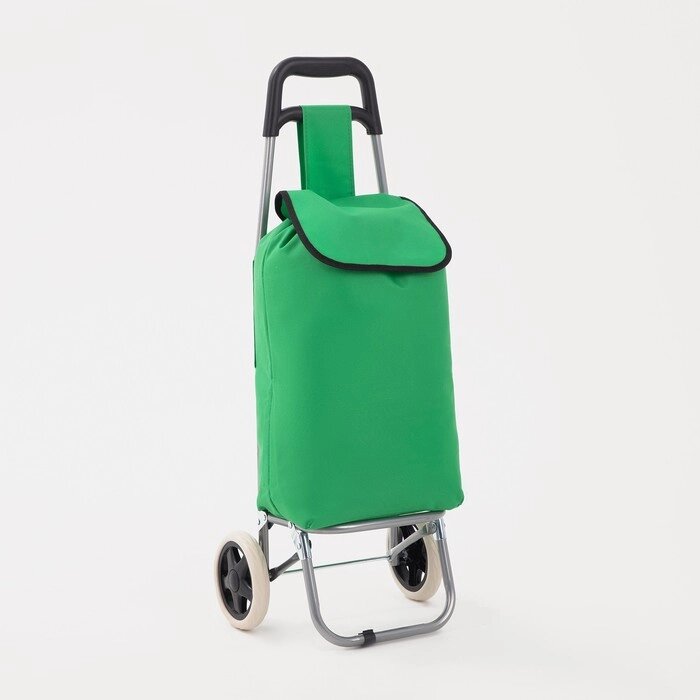 Сумка хозяйственная на тележке, нагрузка 30 кг, колёса ПВХ, цвет зелёный от компании Интернет-гипермаркет «MOLL» - фото 1
