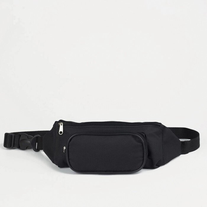 Сумка поясная, отдел на молнии, наружный карман, цвет чёрный от компании Интернет-гипермаркет «MOLL» - фото 1