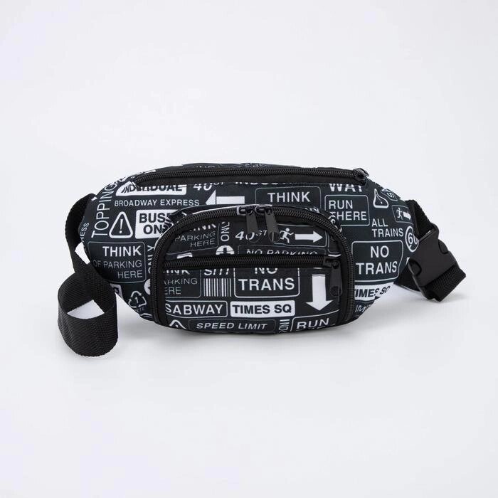 Сумка поясная, отдел на молнии, наружный карман, цвет чёрный от компании Интернет-гипермаркет «MOLL» - фото 1