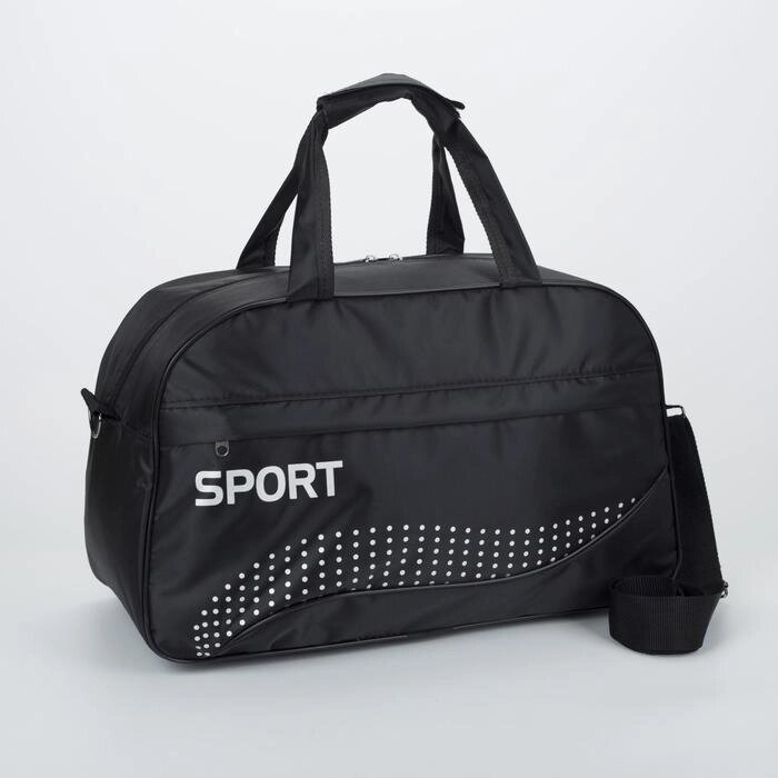 Сумка спортивная, отдел на молнии, наружный карман, длинный ремень, цвет чёрный от компании Интернет-гипермаркет «MOLL» - фото 1