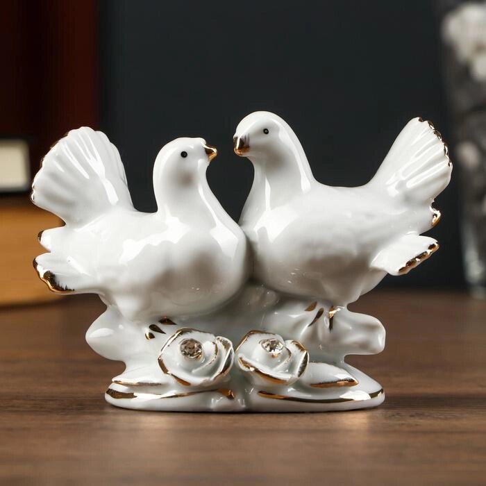 Сувенир "2 белых голубя" со стразами 9х12 см от компании Интернет-гипермаркет «MOLL» - фото 1