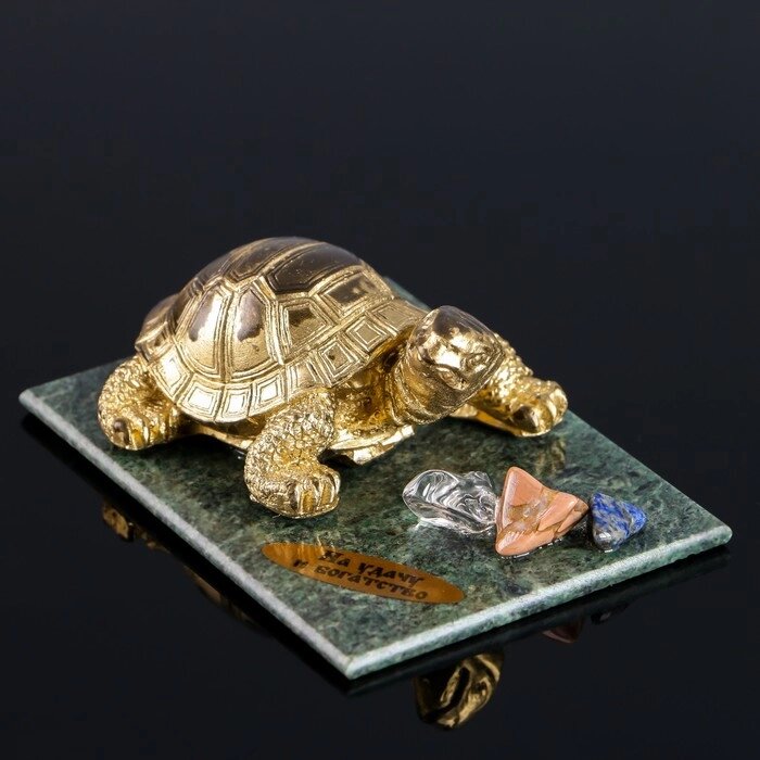 Сувенир "Черепаха", 7х10х4 см, змеевик, гипс, минералы от компании Интернет-гипермаркет «MOLL» - фото 1