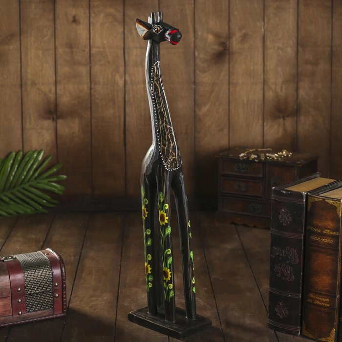 Сувенир дерево "Жираф с цветами" 9х12х60 см от компании Интернет-гипермаркет «MOLL» - фото 1
