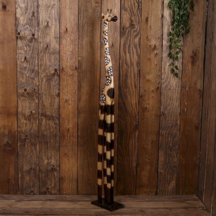 Сувенир дерево "Жираф с полосатыми ногами" 14х22х150 см от компании Интернет-гипермаркет «MOLL» - фото 1