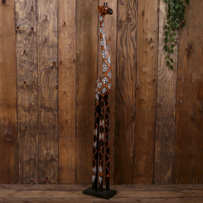 Сувенир дерево "Жираф с ромбами" 16х25х150 см от компании Интернет-гипермаркет «MOLL» - фото 1