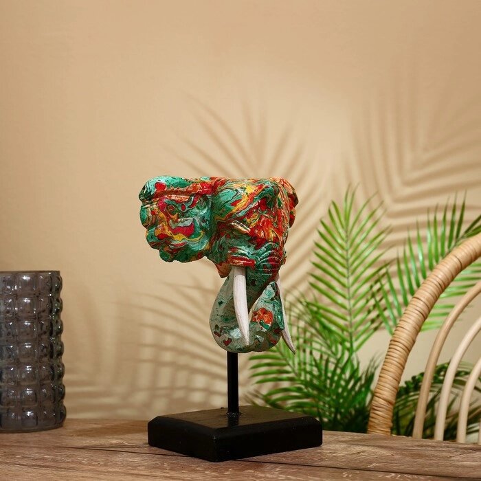 Сувенир "Голова слона" на подставке, албезия 30 см от компании Интернет-гипермаркет «MOLL» - фото 1