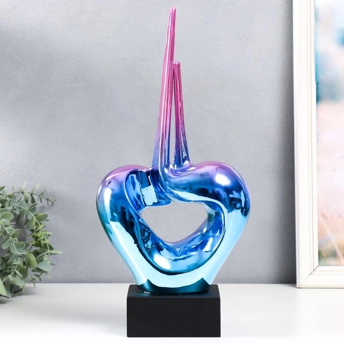 Сувенир керамика "Абстракция. Сердце" сиренево-синий 9,5х20х41 см от компании Интернет-гипермаркет «MOLL» - фото 1