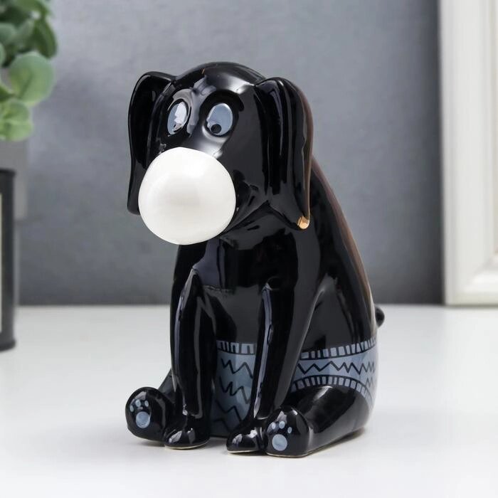 Сувенир керамика "Пёсик в трусиках" чёрный 11х6,7х12,6 см от компании Интернет-гипермаркет «MOLL» - фото 1