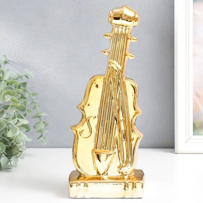 Сувенир керамика "Скрипка со смычком" золото 30х12х9 см от компании Интернет-гипермаркет «MOLL» - фото 1