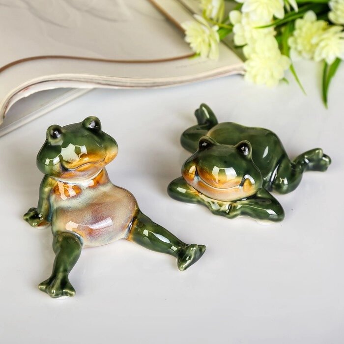 Сувенир керамика "Смешной лягушонок" МИКС 6,5х9,5х13 (9,5) см от компании Интернет-гипермаркет «MOLL» - фото 1