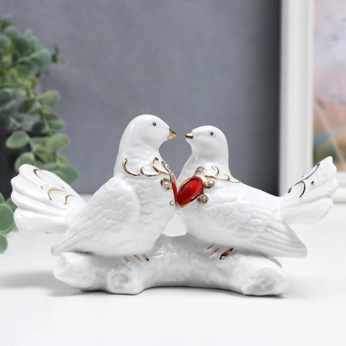 Сувенир керамика "Воркование голубей" стразы 9 см от компании Интернет-гипермаркет «MOLL» - фото 1