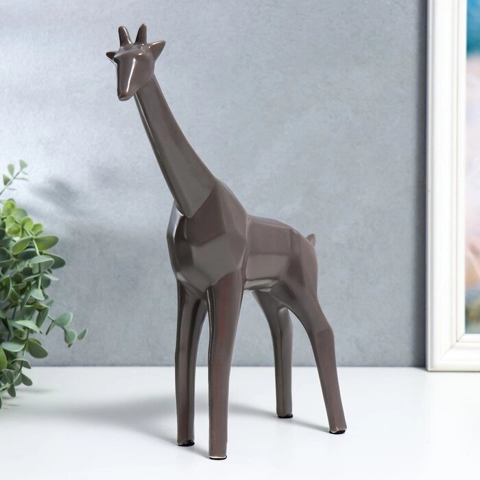 Сувенир керамика "Жираф" матовый шоколад 30х7,5х24 см от компании Интернет-гипермаркет «MOLL» - фото 1