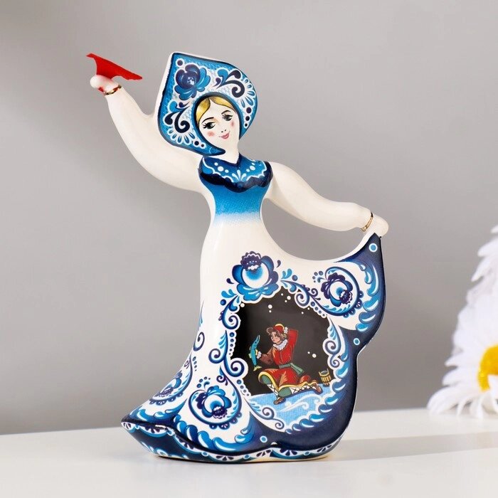 Сувенир колокольчик кукла "Гжель", 11,5 см, керамика от компании Интернет-гипермаркет «MOLL» - фото 1