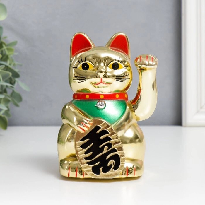 Сувенир "Кот Манэки-нэко", цвет золото от компании Интернет-гипермаркет «MOLL» - фото 1