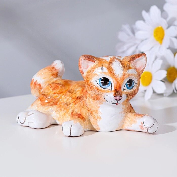 Сувенир "Котёнок играет", ярославская майолика, h=7 см, микс от компании Интернет-гипермаркет «MOLL» - фото 1