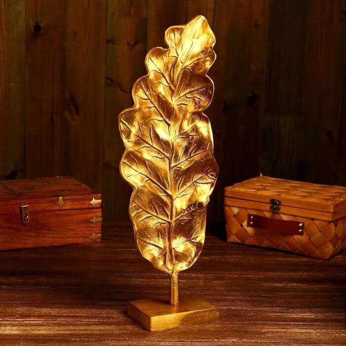 Сувенир "Лист дерева" алюминий 23х10х60 см от компании Интернет-гипермаркет «MOLL» - фото 1