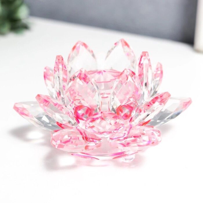 Сувенир "Лотос-кристалл трехъярусный розовый" от компании Интернет-гипермаркет «MOLL» - фото 1