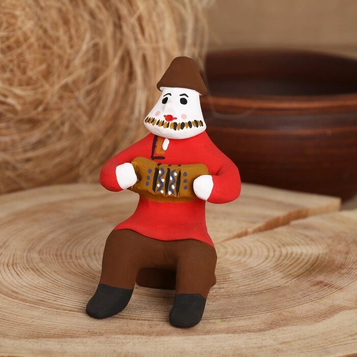 Сувенир Мальчик с гармонью", каргопольская игрушка от компании Интернет-гипермаркет «MOLL» - фото 1