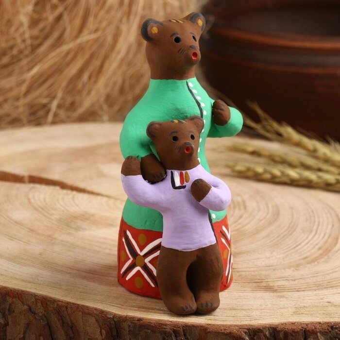 Сувенир"Медведица с медвежонком", каргопольская игрушка от компании Интернет-гипермаркет «MOLL» - фото 1