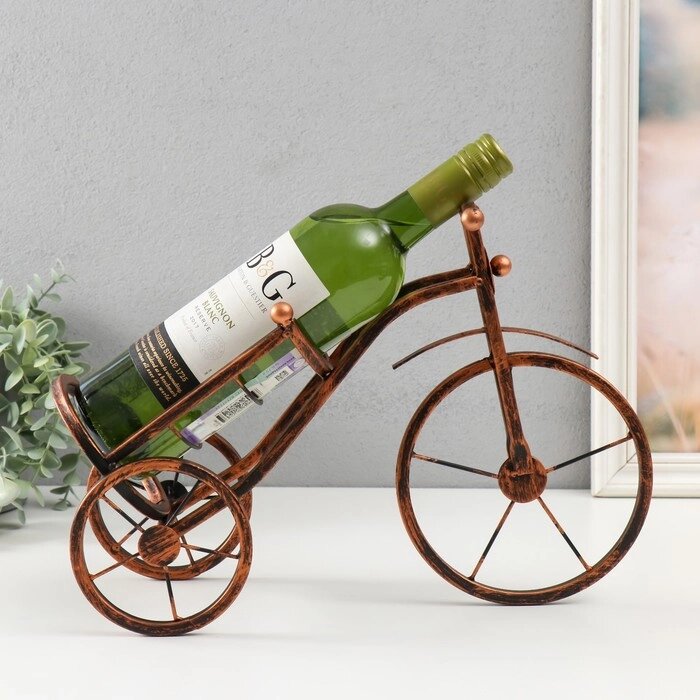 Сувенир металл под бутылку "Велосипед трёхколесный" под бронзу 36х36 см от компании Интернет-гипермаркет «MOLL» - фото 1