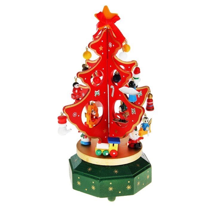 Сувенир новогодний "Елка на подставке с игрушками", 18 предметов, музыкальная, заводная от компании Интернет-гипермаркет «MOLL» - фото 1